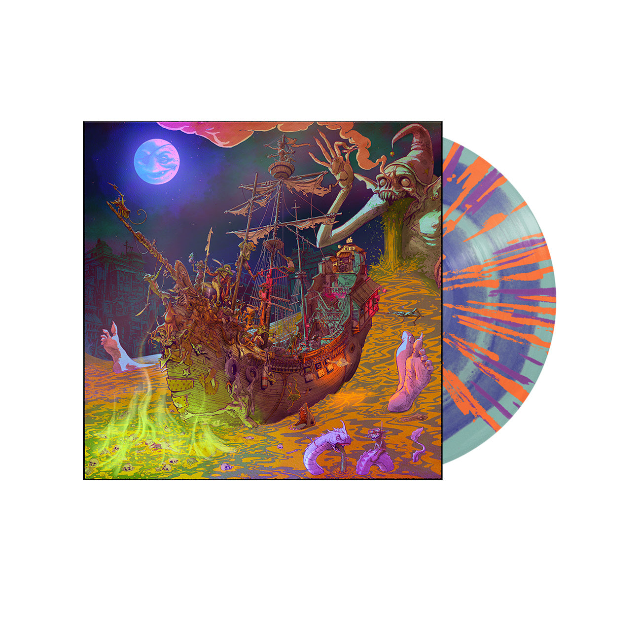 The Boiling Sea LP - Royal Ice Blue w/ Purple/Orange Splatter